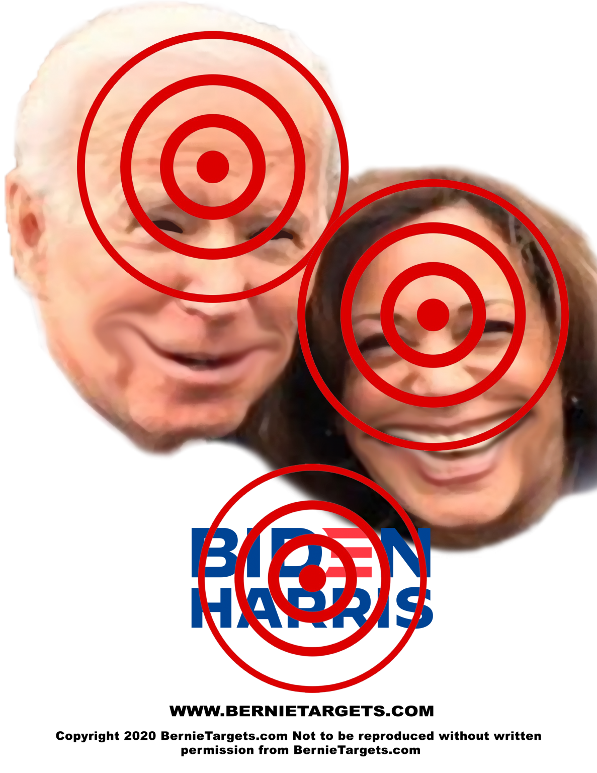 Biden/Harris 2020 Shooting Targets (8.5″x11″) or (18″x20″) – 5 Pack