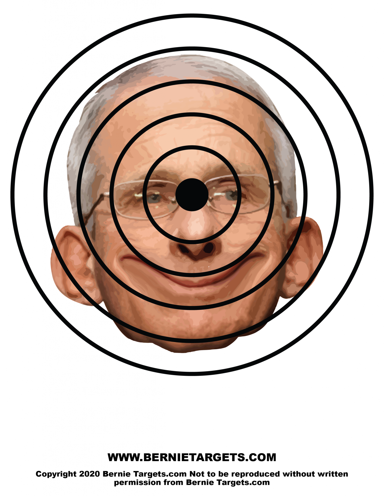 Dr. Anthony Fauci Shooting Targets – 5 Pack – Bernie Targets